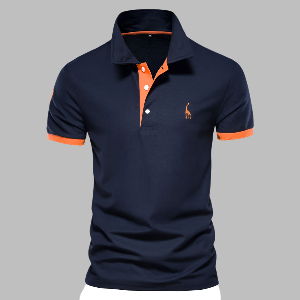 Momount Men Polo Shirt – Contrast Placket Embroidered Logo Classic Fit