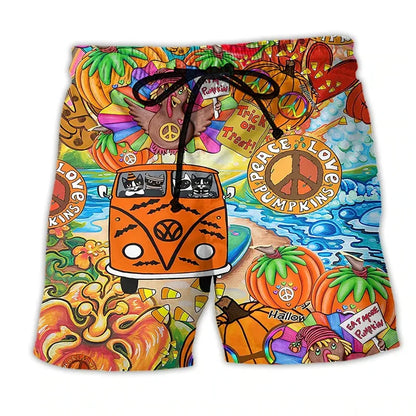 Momount Costume da Bagno Uomo – Stampa Grafica Hippie Van Coulisse Estate