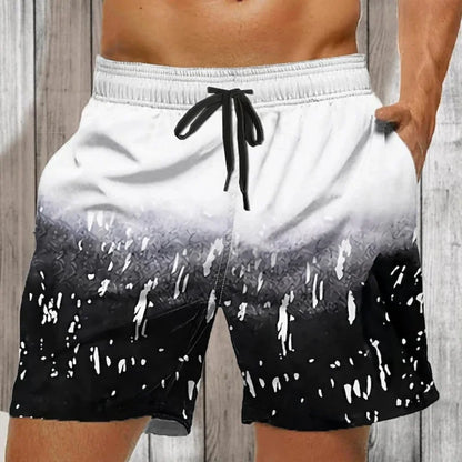 Momount Costume da Bagno Uomo – Schizzi di Vernice Sfumati Coulisse Lunghezza Media