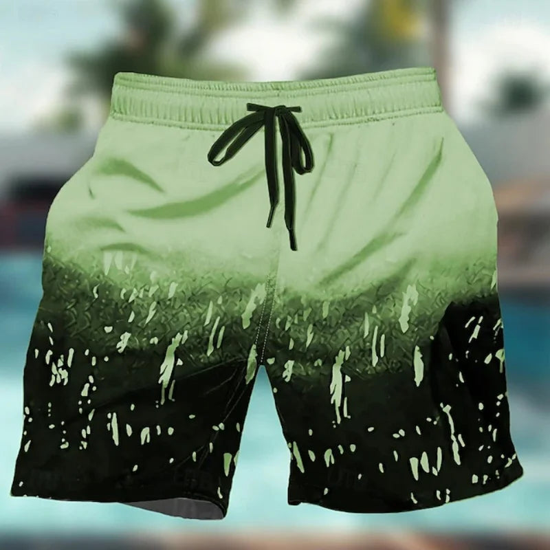 Momount Costume da Bagno Uomo – Schizzi di Vernice Sfumati Coulisse Lunghezza Media