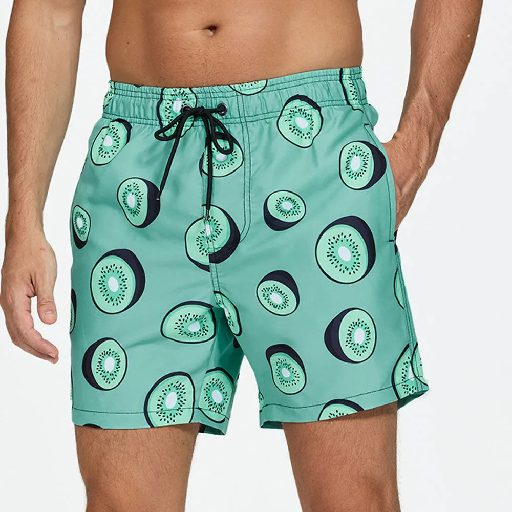 Momount Costume da Bagno Uomo – Stampa Kiwi Coulisse Asciugatura Rapida Lunghezza Media