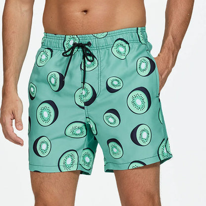 Momount Costume da Bagno Uomo – Stampa Kiwi Coulisse Asciugatura Rapida Lunghezza Media