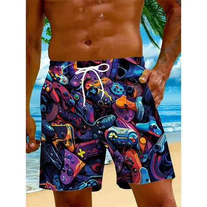 Momount Costume da Bagno Uomo – Stampa Controller Gaming Coulisse Lunghezza Media