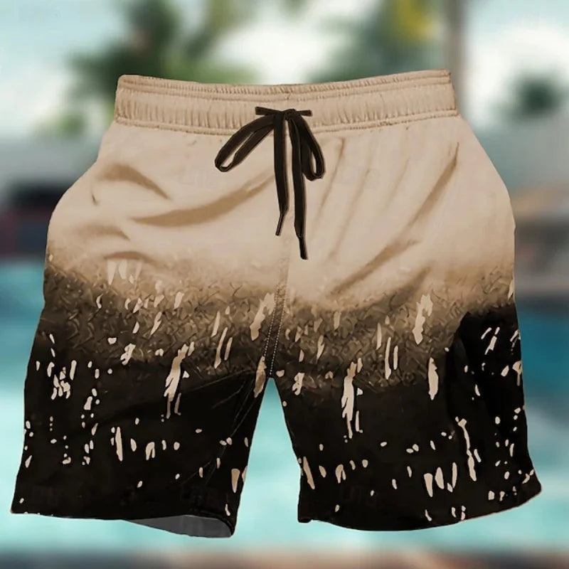 Momount Costume da Bagno Uomo – Schizzi di Vernice Sfumati Coulisse Lunghezza Media