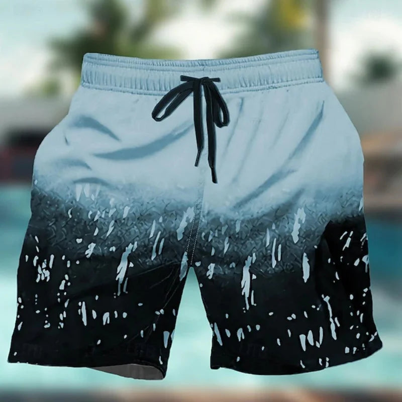 Momount Costume da Bagno Uomo – Schizzi di Vernice Sfumati Coulisse Lunghezza Media