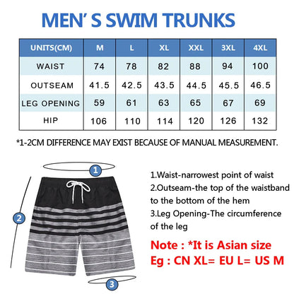 Momount Costume da Bagno Uomo – a Righe Coulisse Asciugatura Rapida Estate Spiaggia