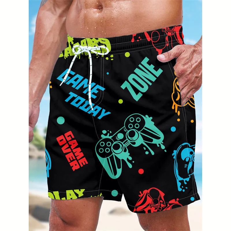 Momount Costume da Bagno Uomo – Stampa Controller Gaming Coulisse Lunghezza Media