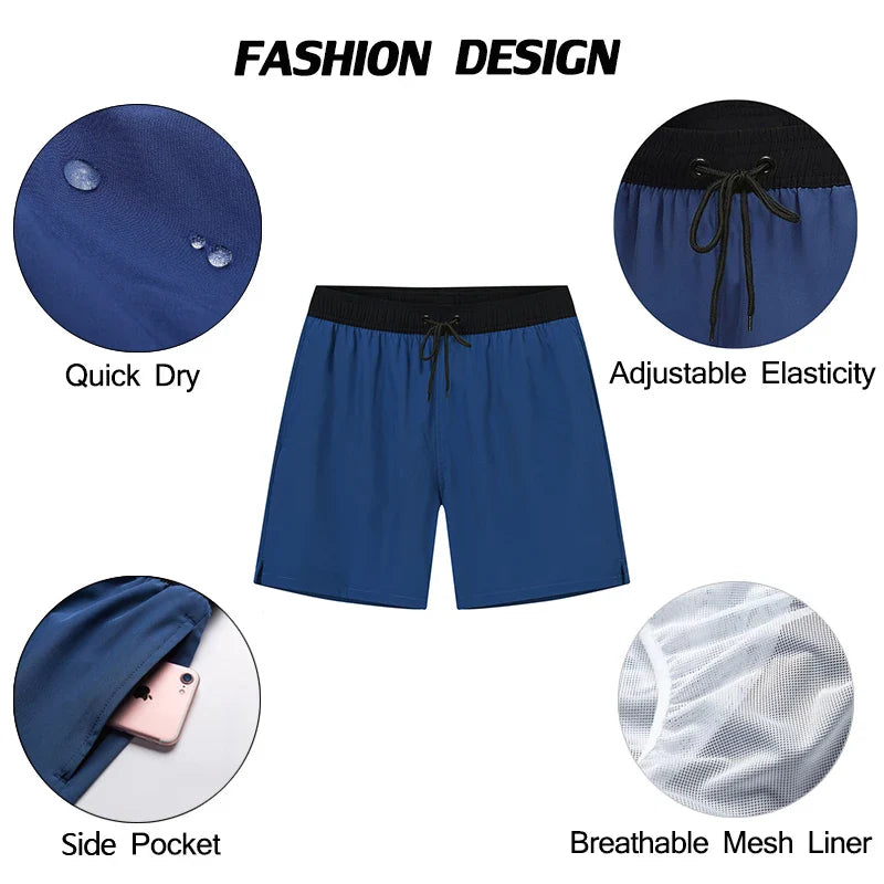 Momount Costume da Bagno Uomo – Vita Elastica Fodera in Rete Coulisse Tasca