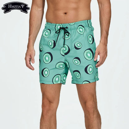 Momount Costume da Bagno Uomo – Stampa Kiwi Coulisse Asciugatura Rapida Lunghezza Media