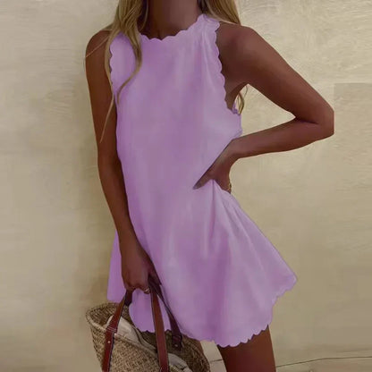 Momount Donna Mini Abito Estivo Senza Maniche – Casual, Femminile, Vintage
