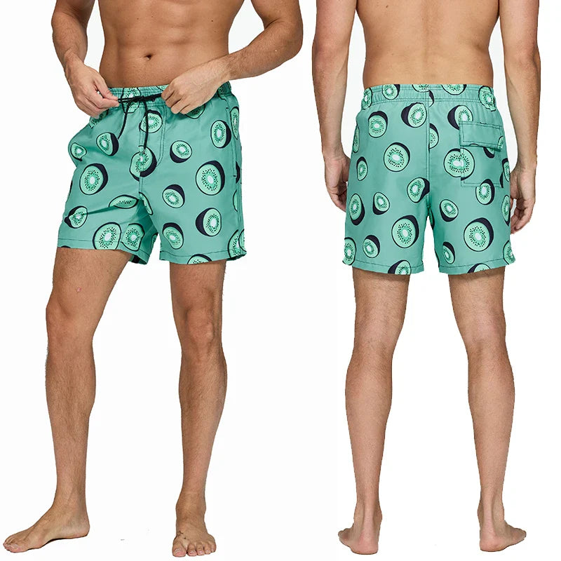Momount Costume da Bagno Uomo – a Righe Coulisse Asciugatura Rapida Estate Spiaggia