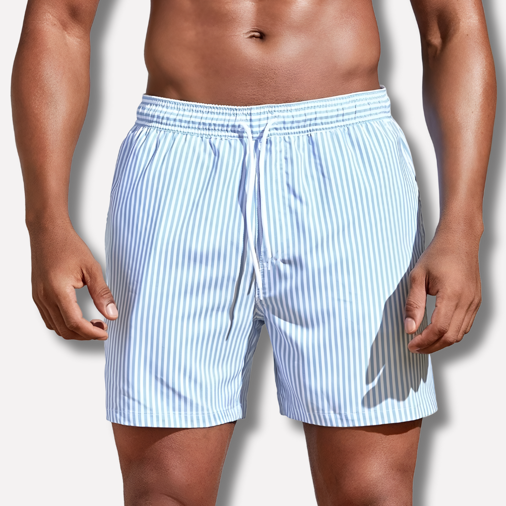 Momount Costume da Bagno Uomo – a Righe Coulisse Asciugatura Rapida Estate Spiaggia