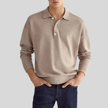 Momount Uomo Polo in Maglia – Manica Lunga Colletto Classico Quotidiana