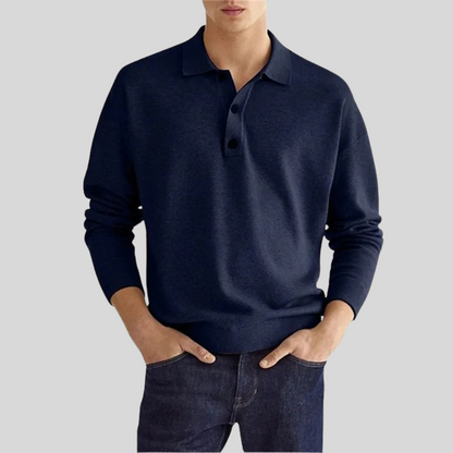 Momount Uomo Polo in Maglia – Manica Lunga Colletto Classico Quotidiana