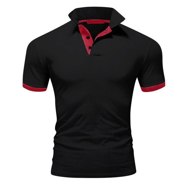 Momount Uomo Polo – Collo alla Coreana Profili a Contrasto Vestibilità Slim