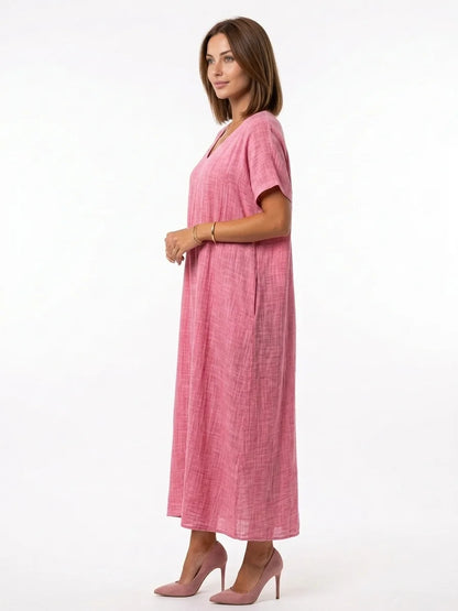 Alia Boho Summer Dress | Bohemian, Alluring, Vibrant - Pink - side