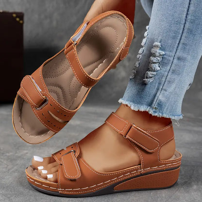 Momount Donna Sandali con Zeppa – Comfort Cinturino Velcro Plateau Casual Estivo Imbottiti