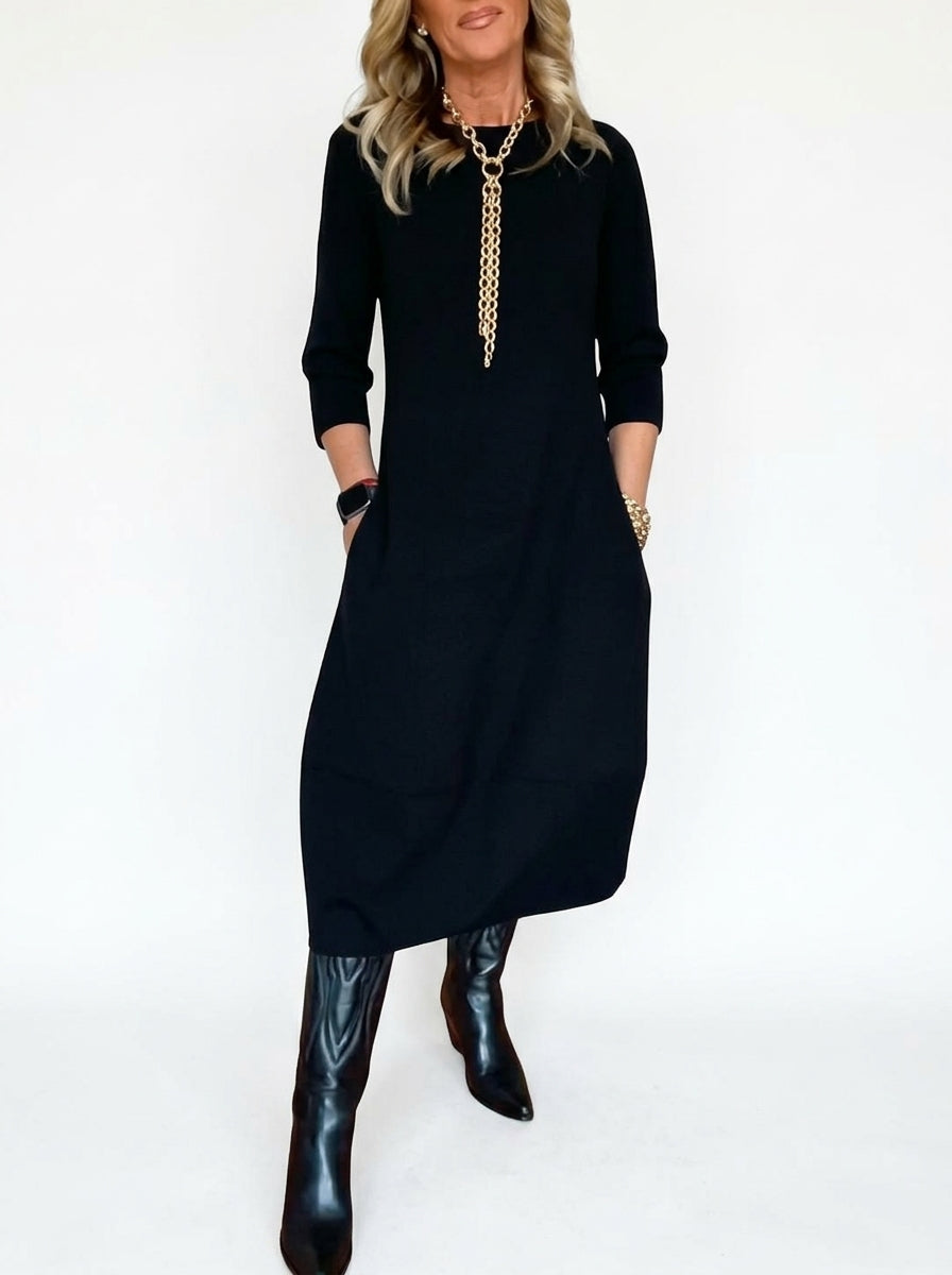 Isabel Minimalist Dress - Black