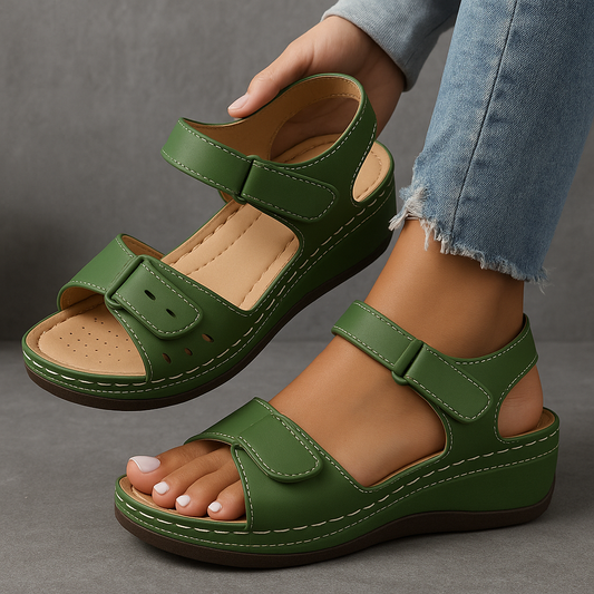 Momount Donna Sandali con Zeppa – Comfort Cinturino Velcro Plateau Casual Estivo Imbottiti