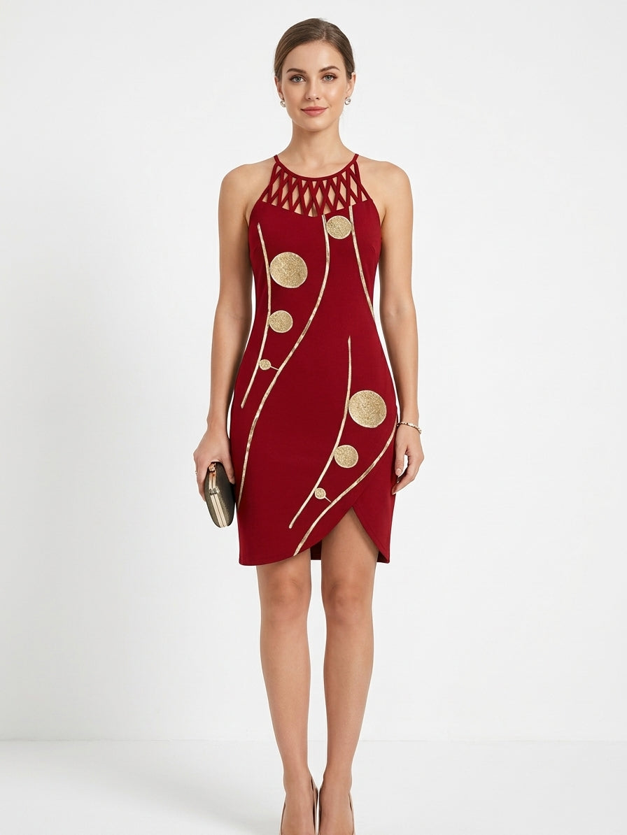 Gabriella Summer Midi Dress | Chic, Casual, Vibrant - Red - front