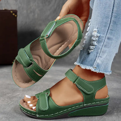 Momount Donna Sandali con Zeppa – Comfort Cinturino Velcro Plateau Casual Estivo Imbottiti