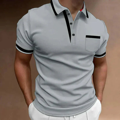 Momount Men Polo Shirt – Contrast Trim Chest Pocket Classic
