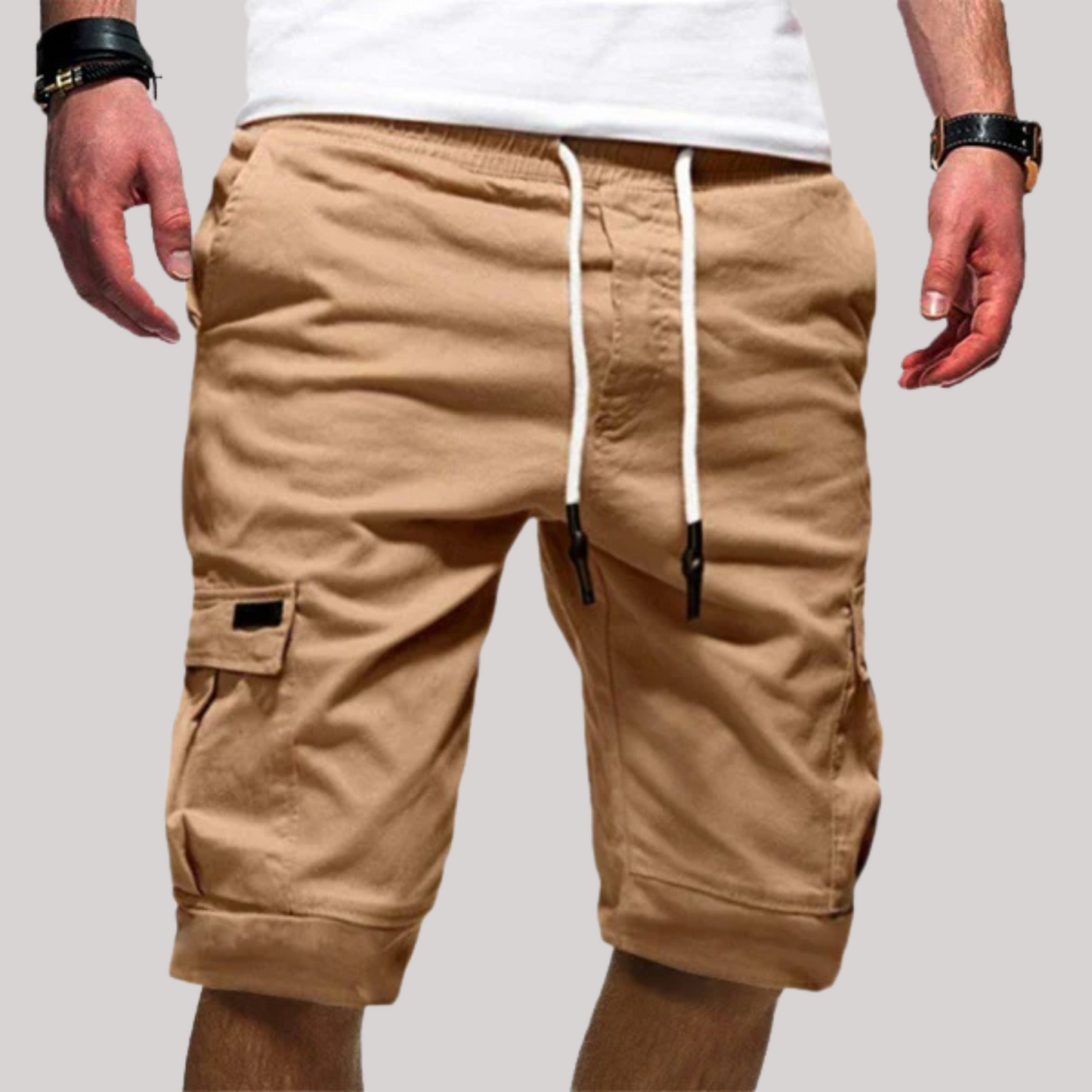 Momount Uomo Pantaloncini Cargo – Coulisse Vita Elasticizzata Tasca con Patta Casual