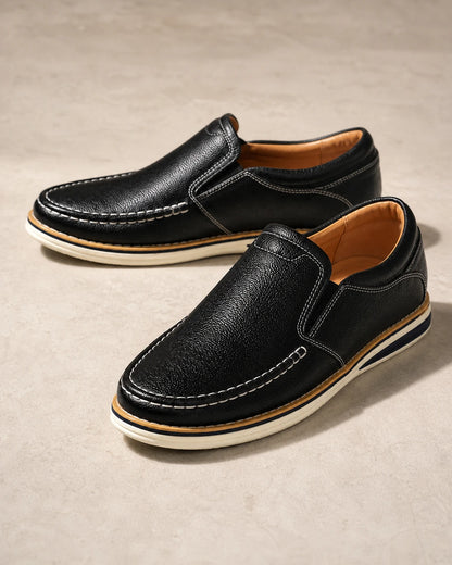 Mocassini uomo slip-on con cuciture a mano e pannelli elastici — image 2