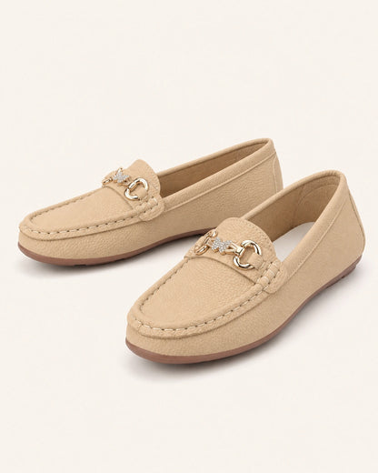 Mocassini donna beige con catena dorata — immagine del prodotto 9