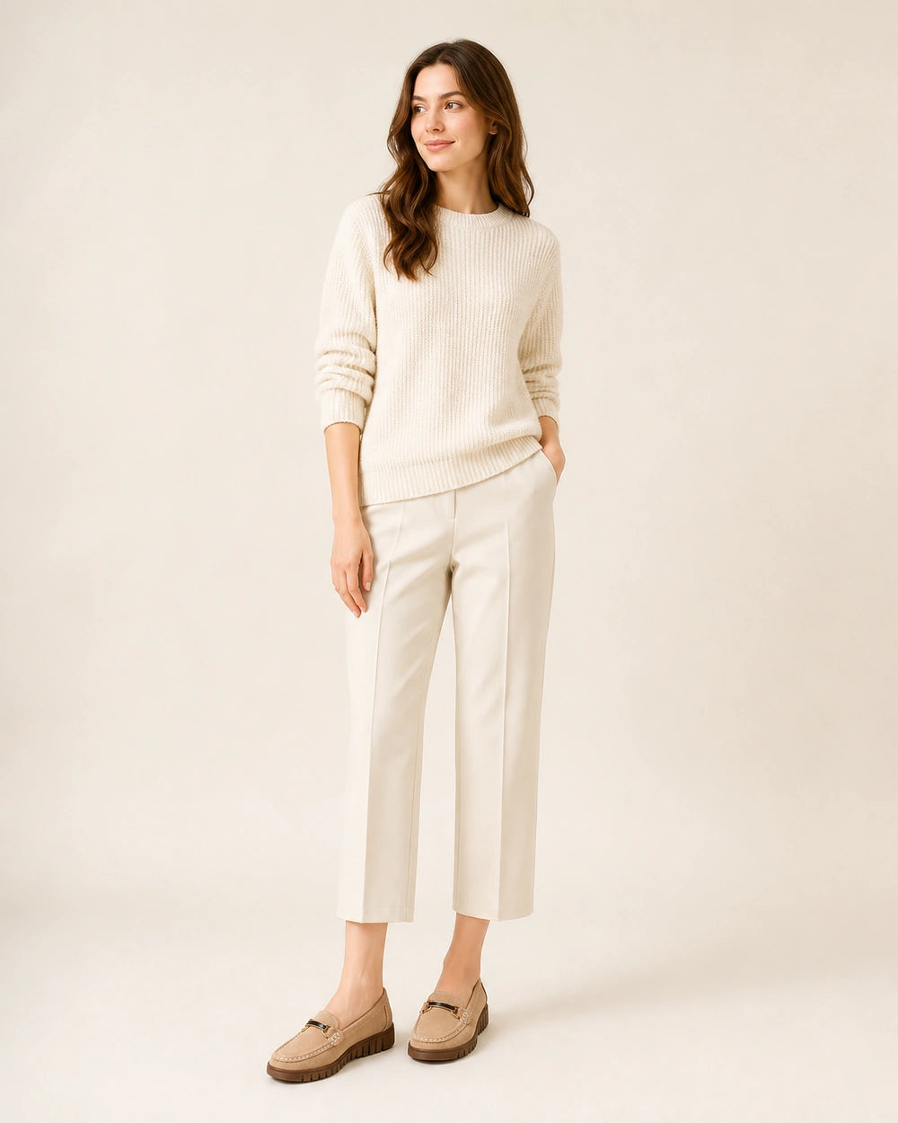 Mocassini donna beige chunky con morsetto — immagine del prodotto 2