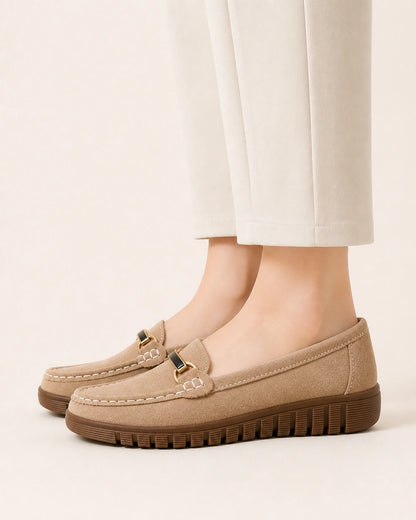 Mocassini donna beige chunky con morsetto — immagine del prodotto 4