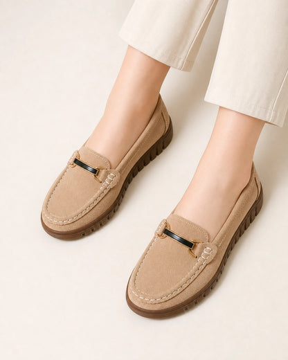 Mocassini donna beige chunky con morsetto — immagine del prodotto 5