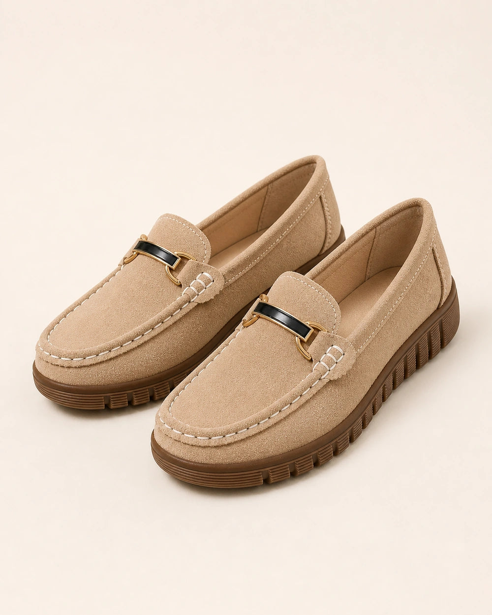 Mocassini donna beige chunky con morsetto — immagine del prodotto 9