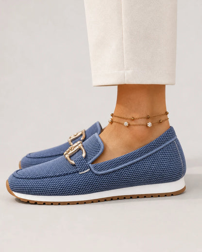 Mocassini donna blu navy con doppio morsetto — immagine del prodotto 4
