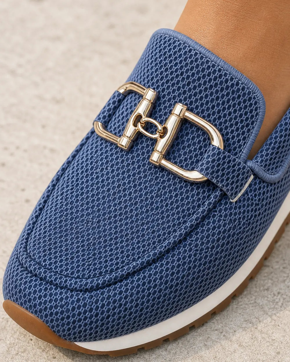 Mocassini donna blu navy con doppio morsetto — immagine del prodotto 6