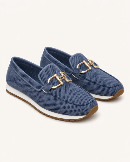 Mocassini donna blu navy con doppio morsetto — immagine del prodotto 9