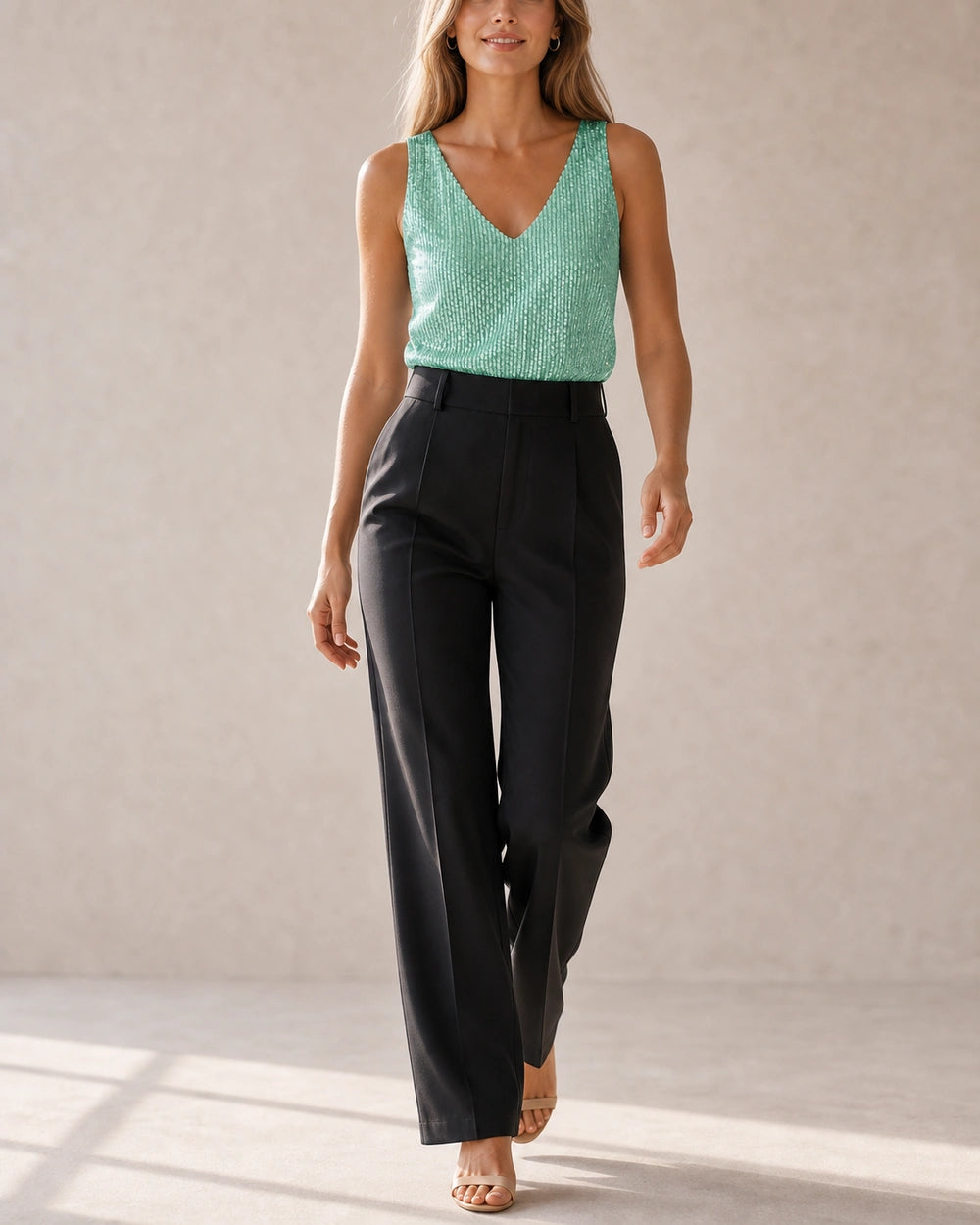 Martha | Top da donna con paillettes e scollo a V — image 6