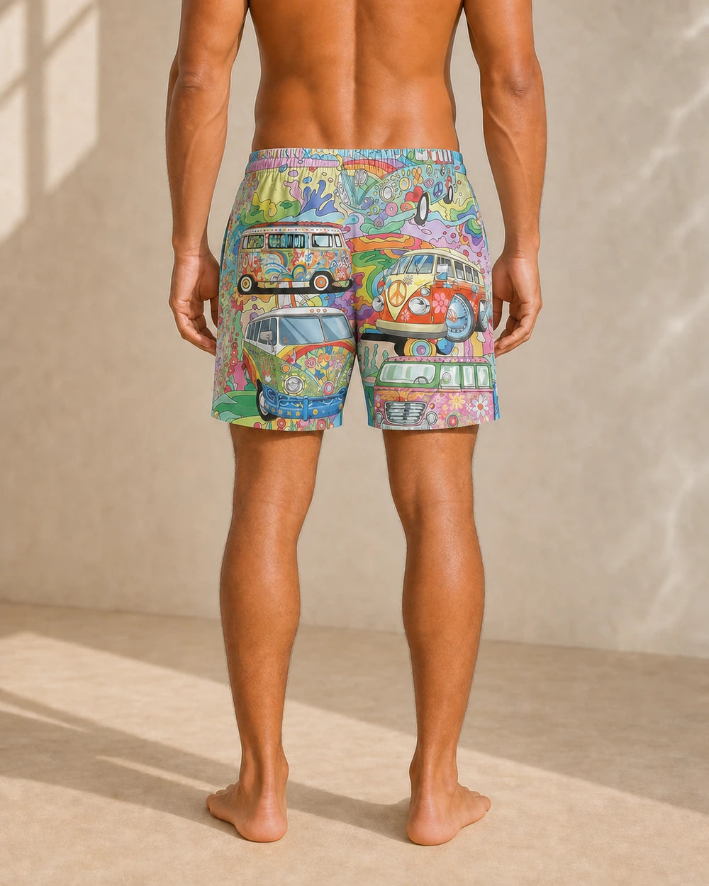 Men's Printed Swim Shorts — rear view