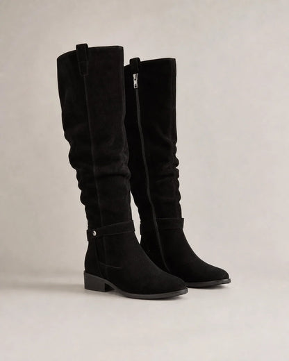 Momount Women Classic Zip Knee-High Boots – Black product only