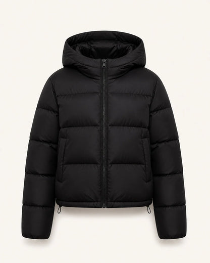 Momount women short hooded puffer jacket 08