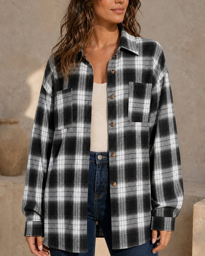 Camicia donna oversize a quadri — image 13