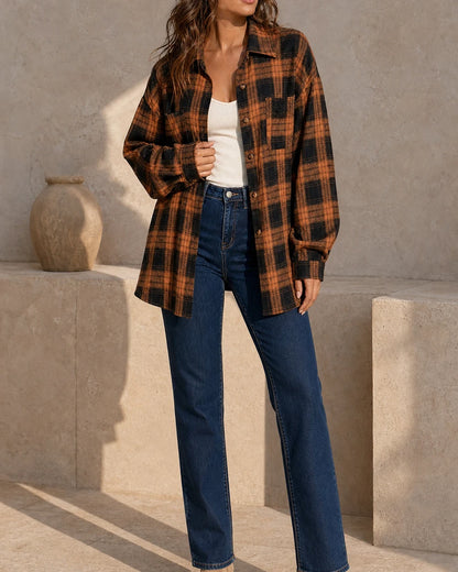 Camicia donna oversize a quadri — image 2