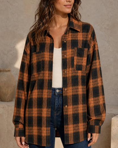 Camicia donna oversize a quadri — image 3