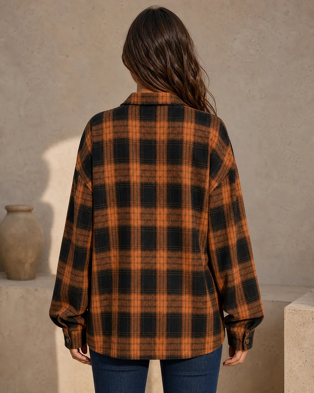 Camicia donna oversize a quadri — image 4