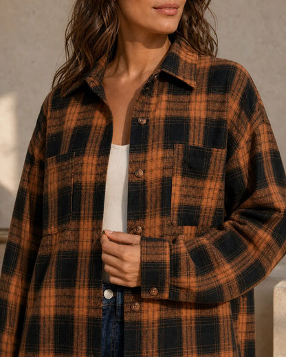 Camicia donna oversize a quadri — image 5