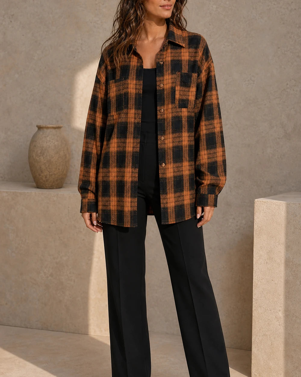 Camicia donna oversize a quadri — image 7