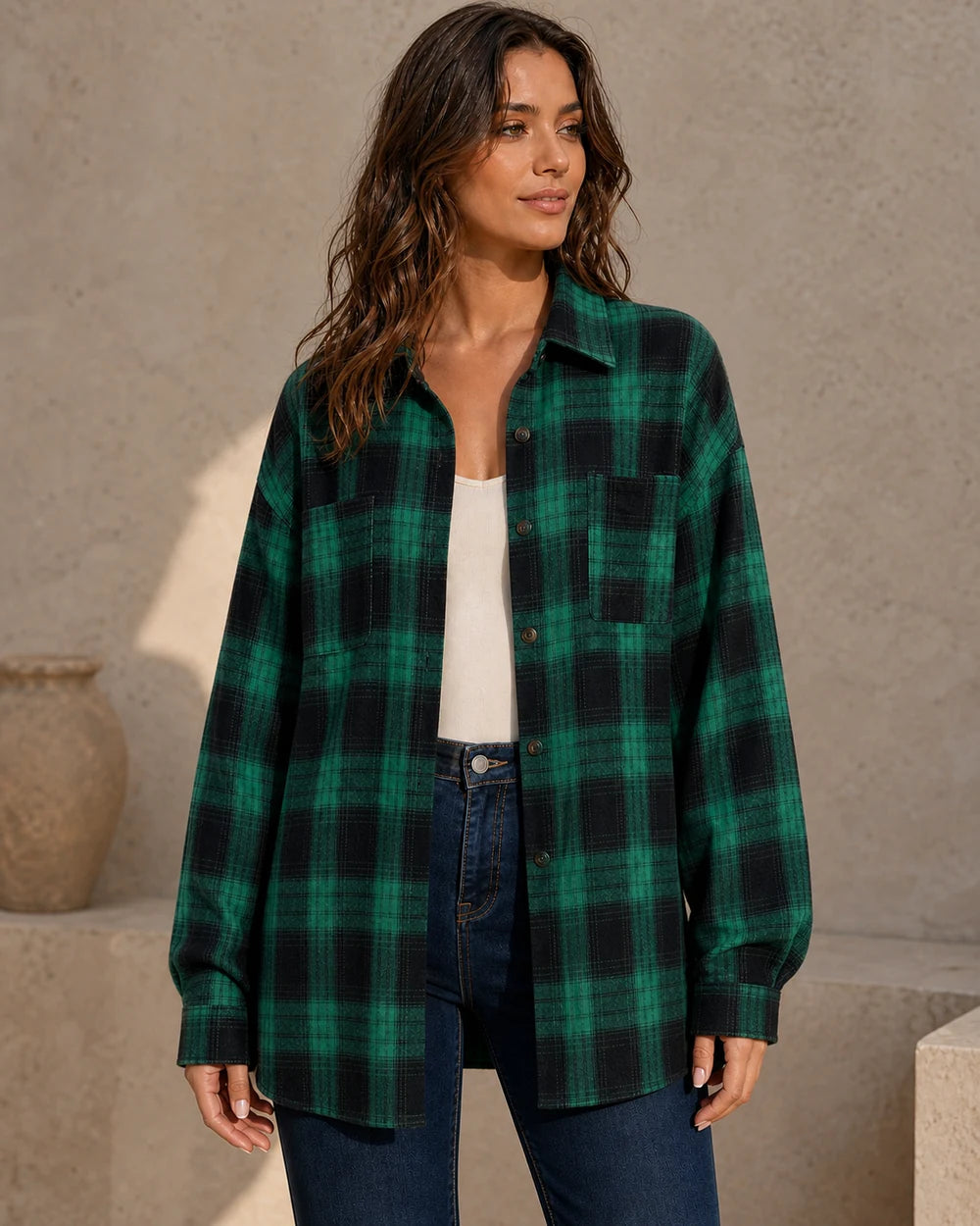 Camicia donna oversize a quadri — image 10