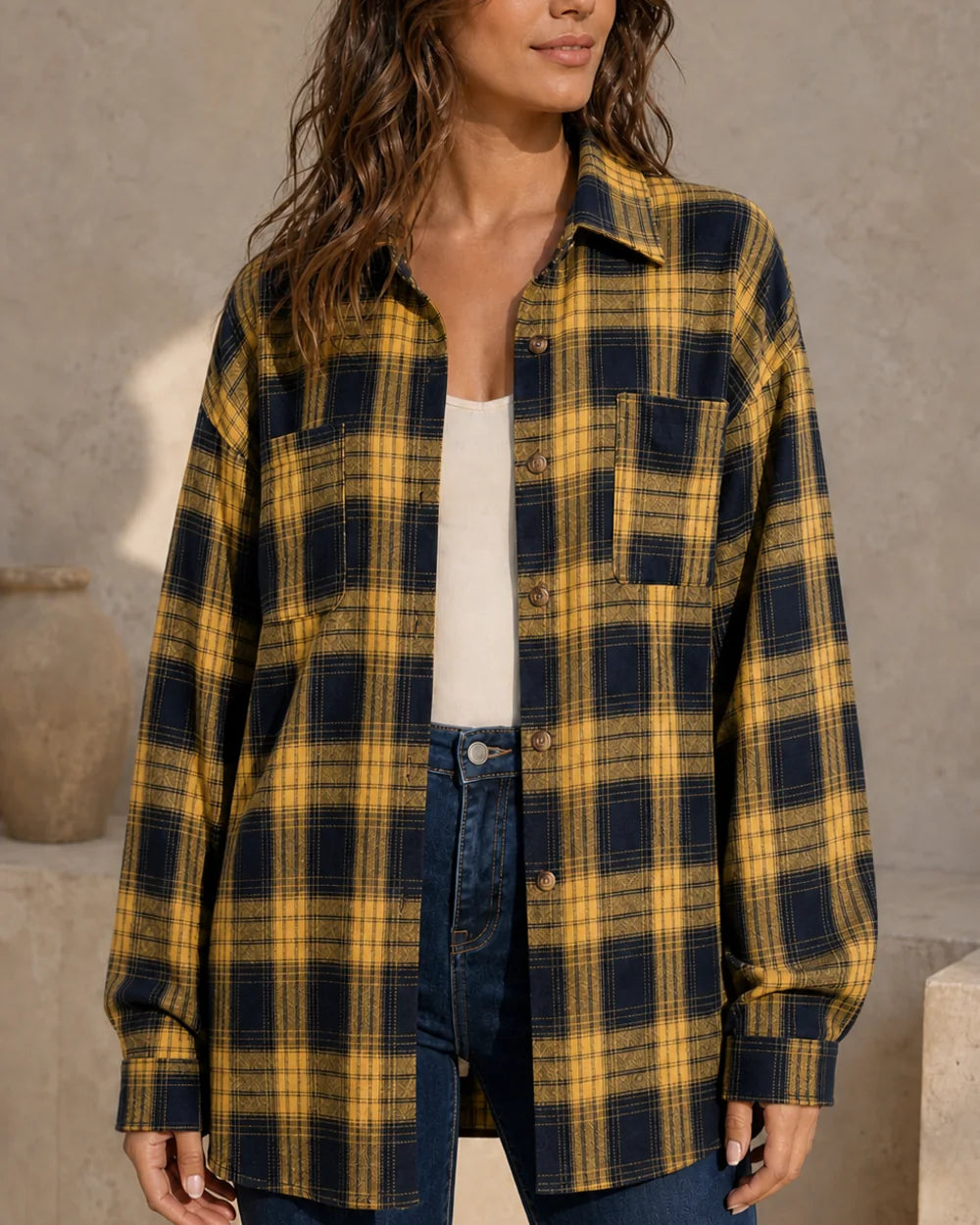 Camicia donna oversize a quadri — image 11