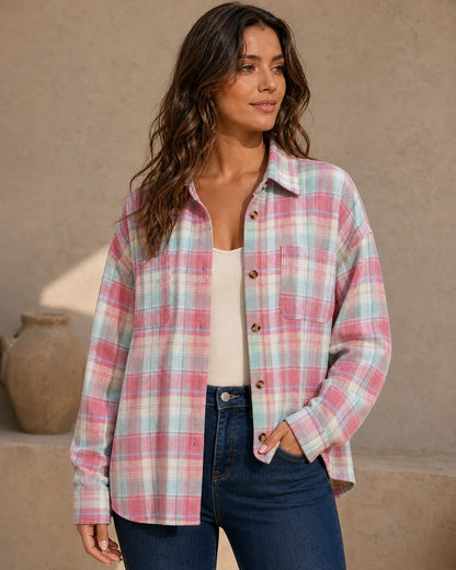 Camicia donna oversize a quadri — image 9
