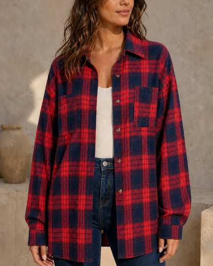 Camicia donna oversize a quadri — image 15
